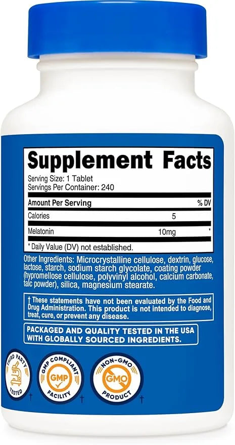 Melatonina 10MG 240 Tabletes (8 Meses)