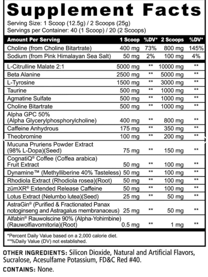 Pré Treino Panda Rampage Chaos - 500G